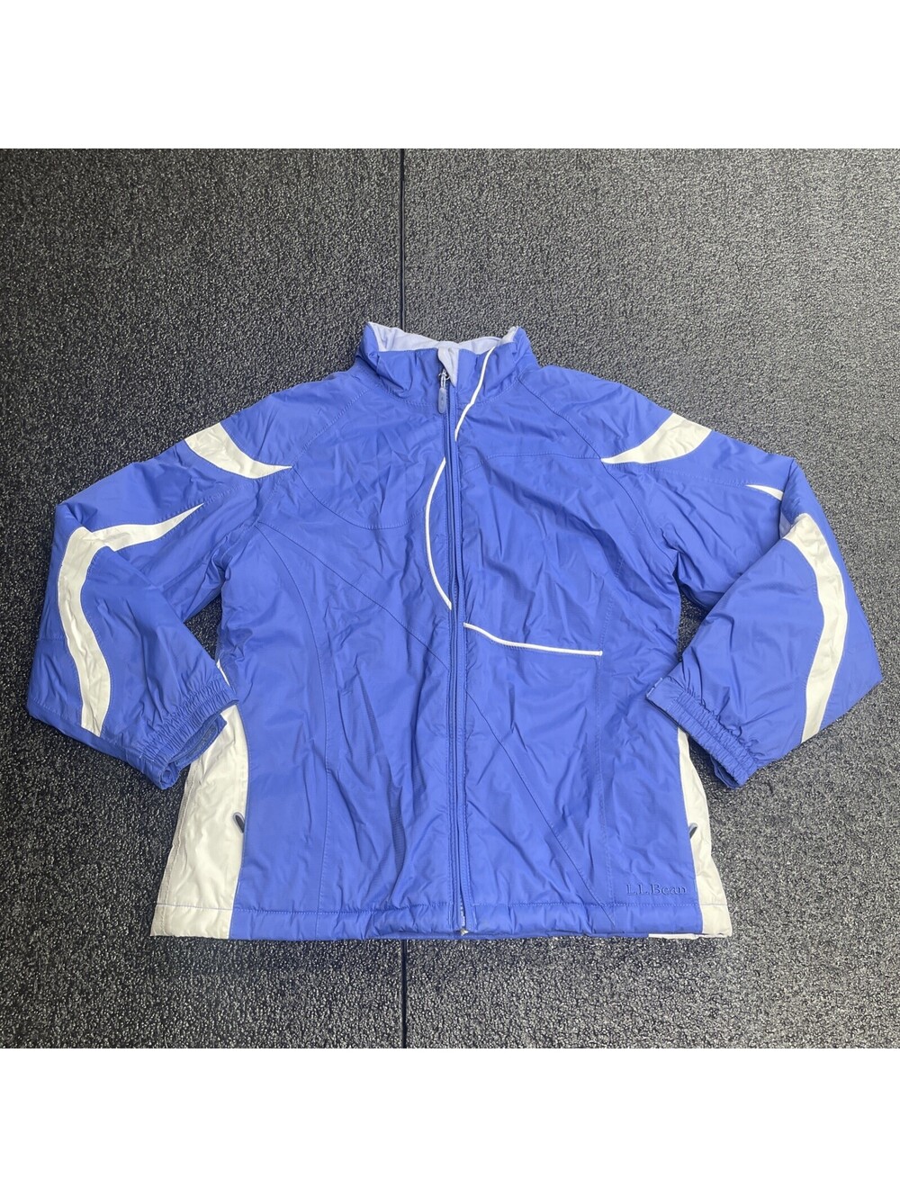 Girls Medium 10-12 LL Bean Light Blue/White  Winter Jacket Thinsulate